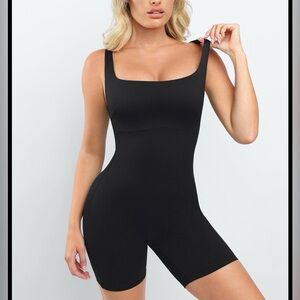 NWT Popilush Shapewear Square Neck Slimming Mid-Thigh Workout Romper